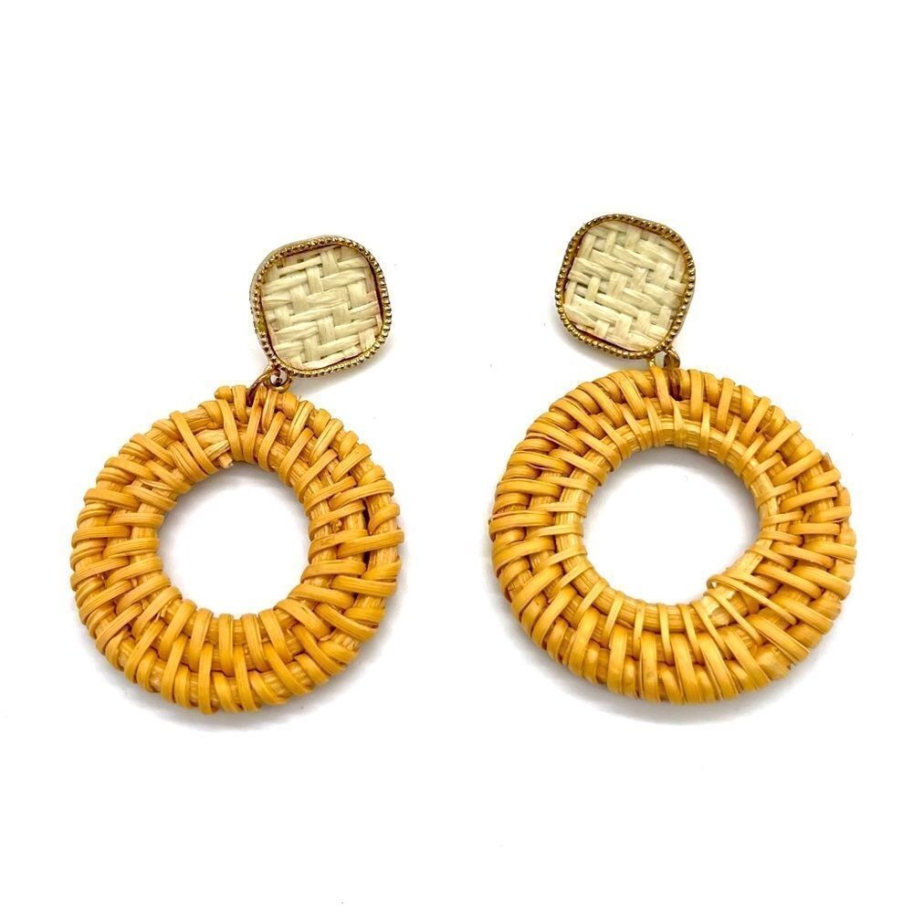 Rattan Double Dangle Earrings